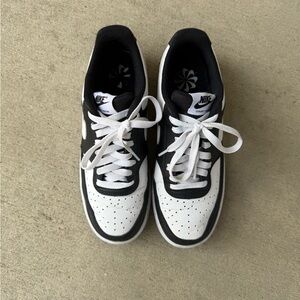 Nike Court Vision Low Black and White Sneakers
